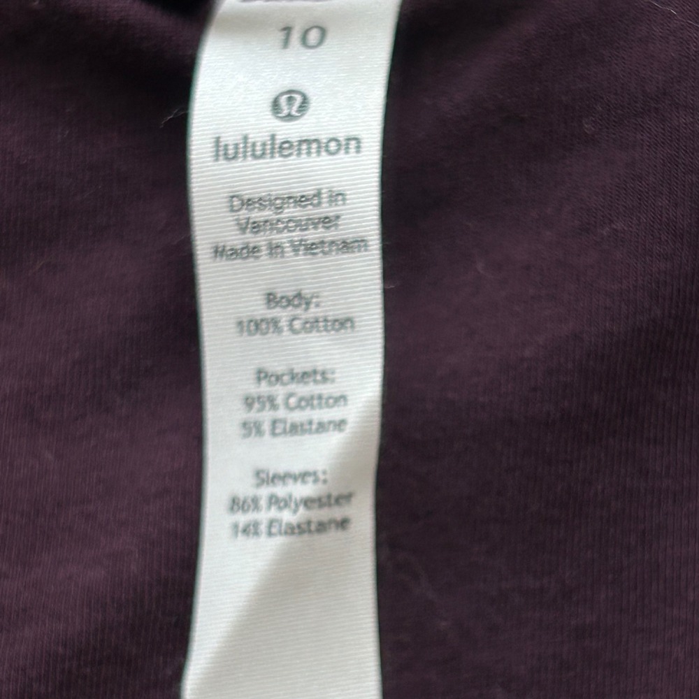 Lululemon Forever Warm Pullover Black Cherry Quilted Half Zip Size 10 NWT - Picture 10 of 13